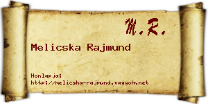 Melicska Rajmund névjegykártya